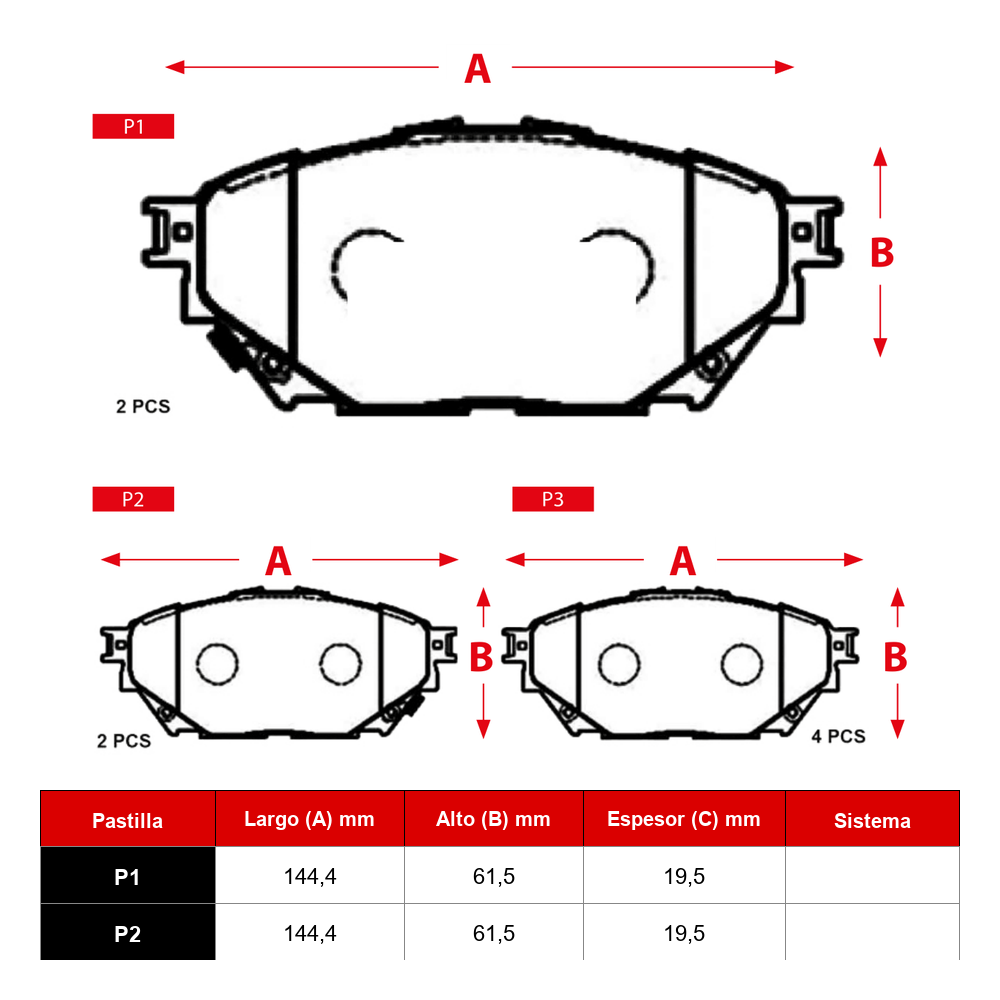 Ficha técnica Pastilla Ital 1380 · Frenostock