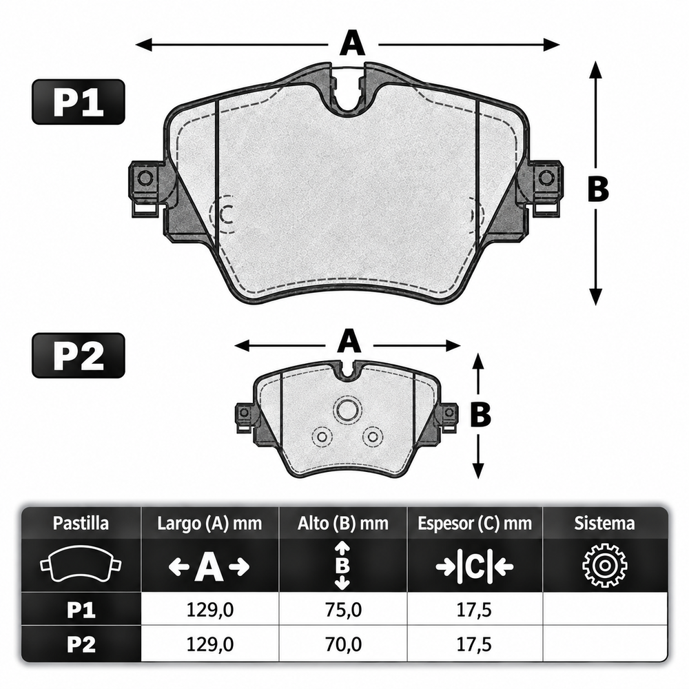 Ficha técnica Pastilla Ital 1416 · Frenostock