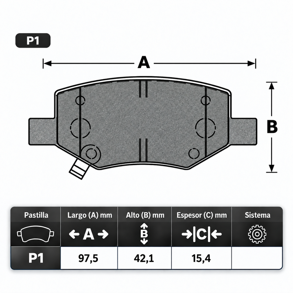 Ficha técnica Pastilla Ital 1701 · Frenostock